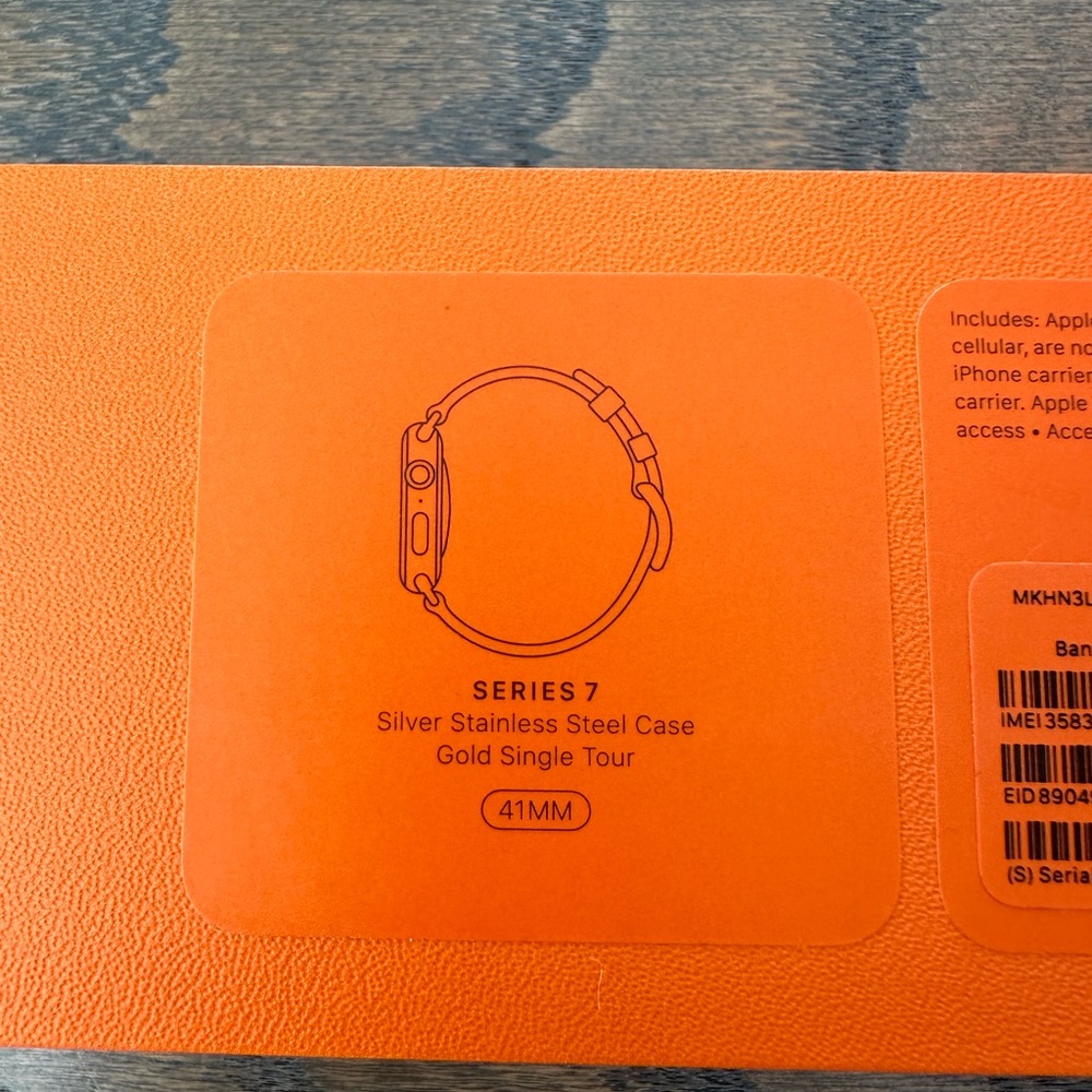 Apple Watch with Tan Band and Orange Box - Picture 7 of 10